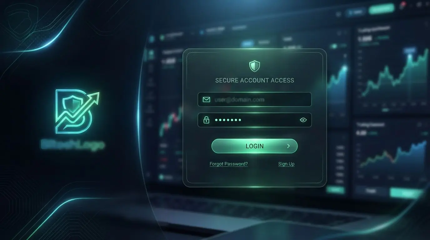 Secure account login interface with password field and safety icons