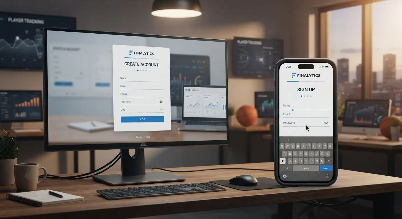 Simple BetX registration form on desktop and mobile screens