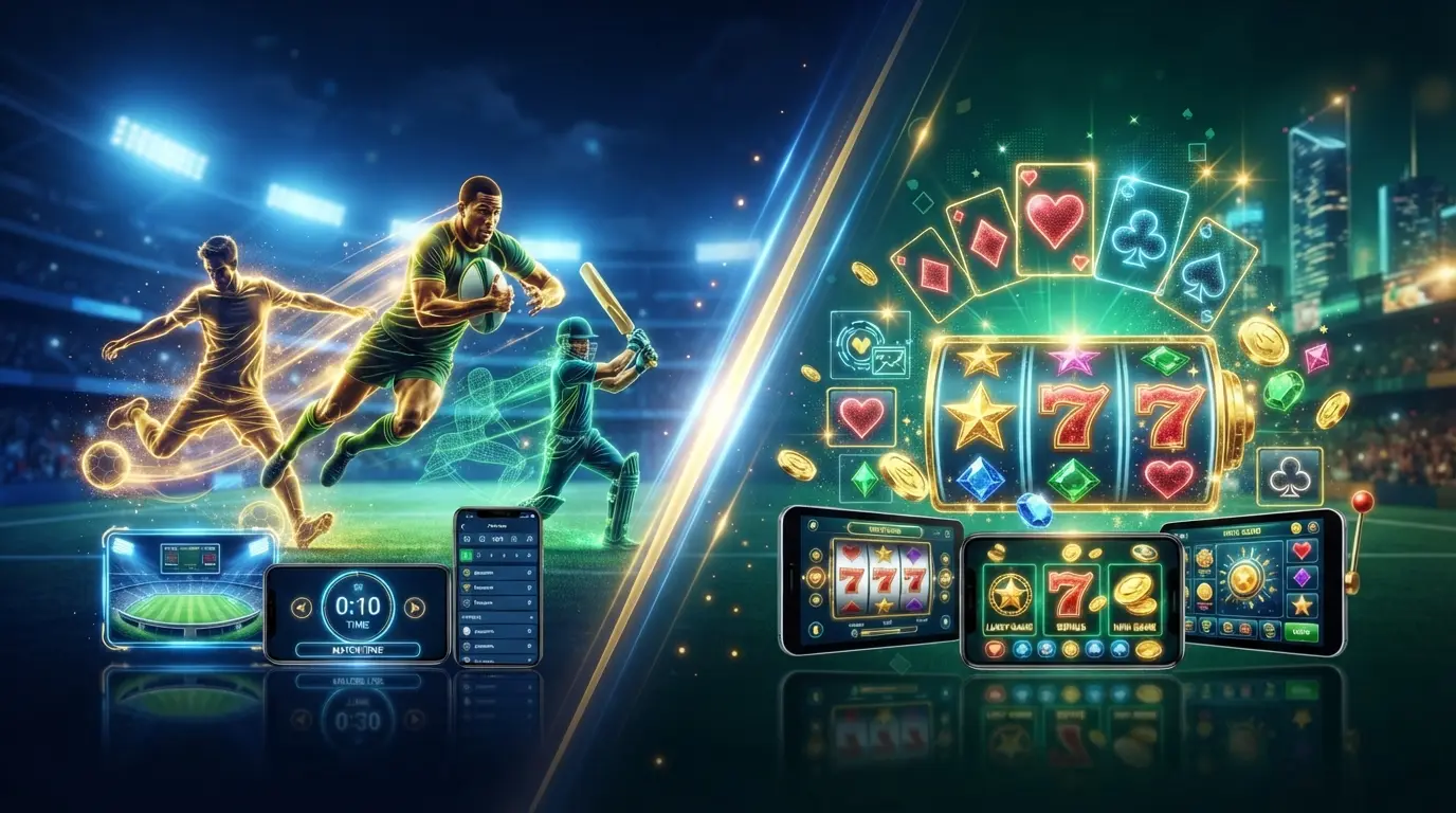 Sport and gaming themed hero banner for bonus codes and sign up offers in South Africa