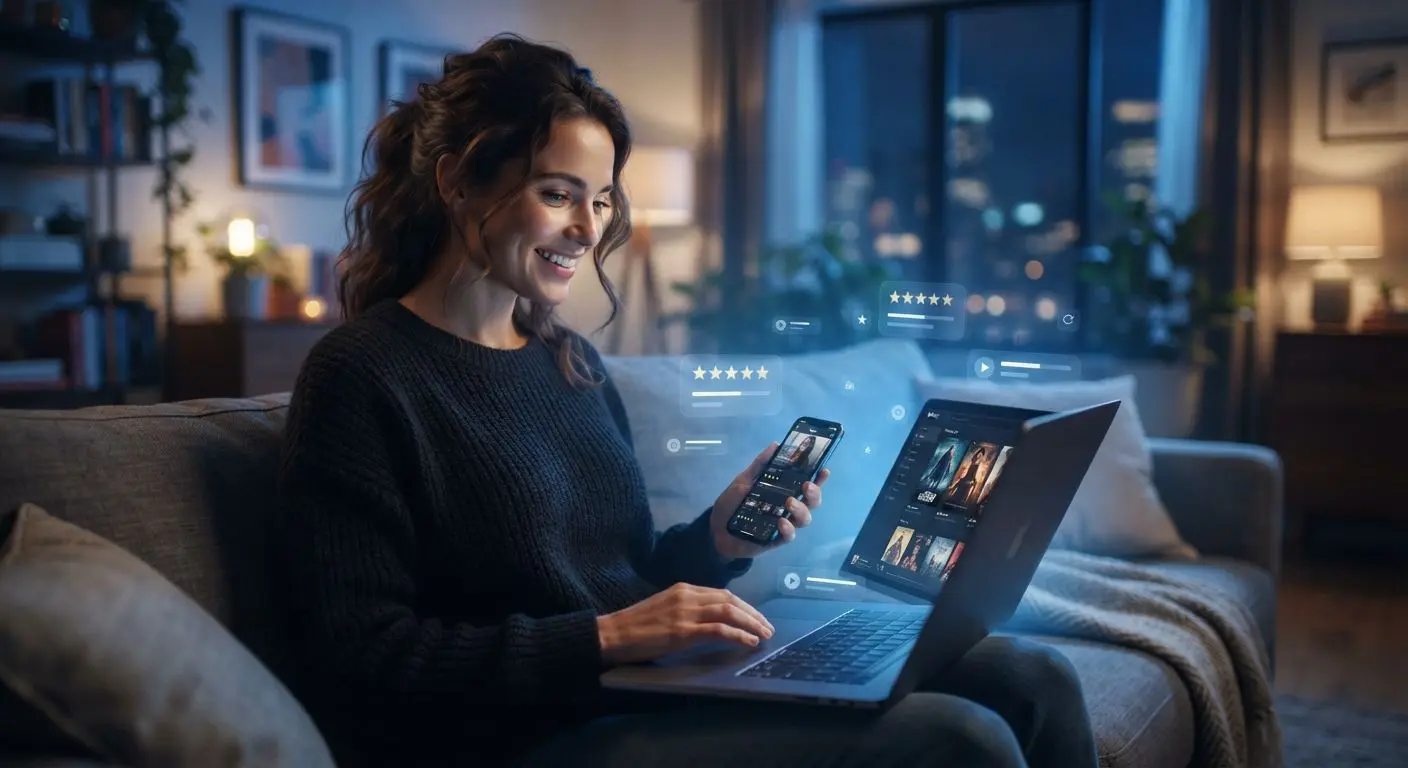User with laptop and smartphone enjoying a smooth digital platform interface