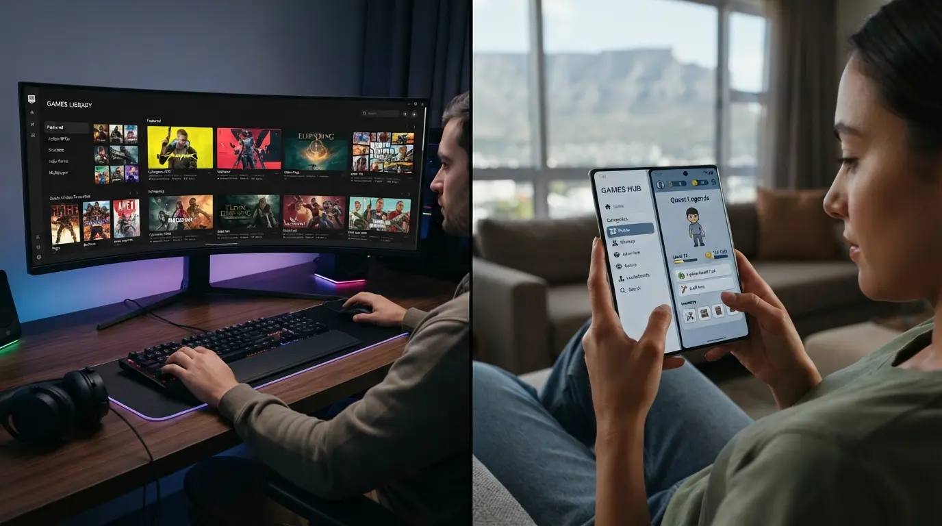 Desktop and mobile comparison for BetXchange games