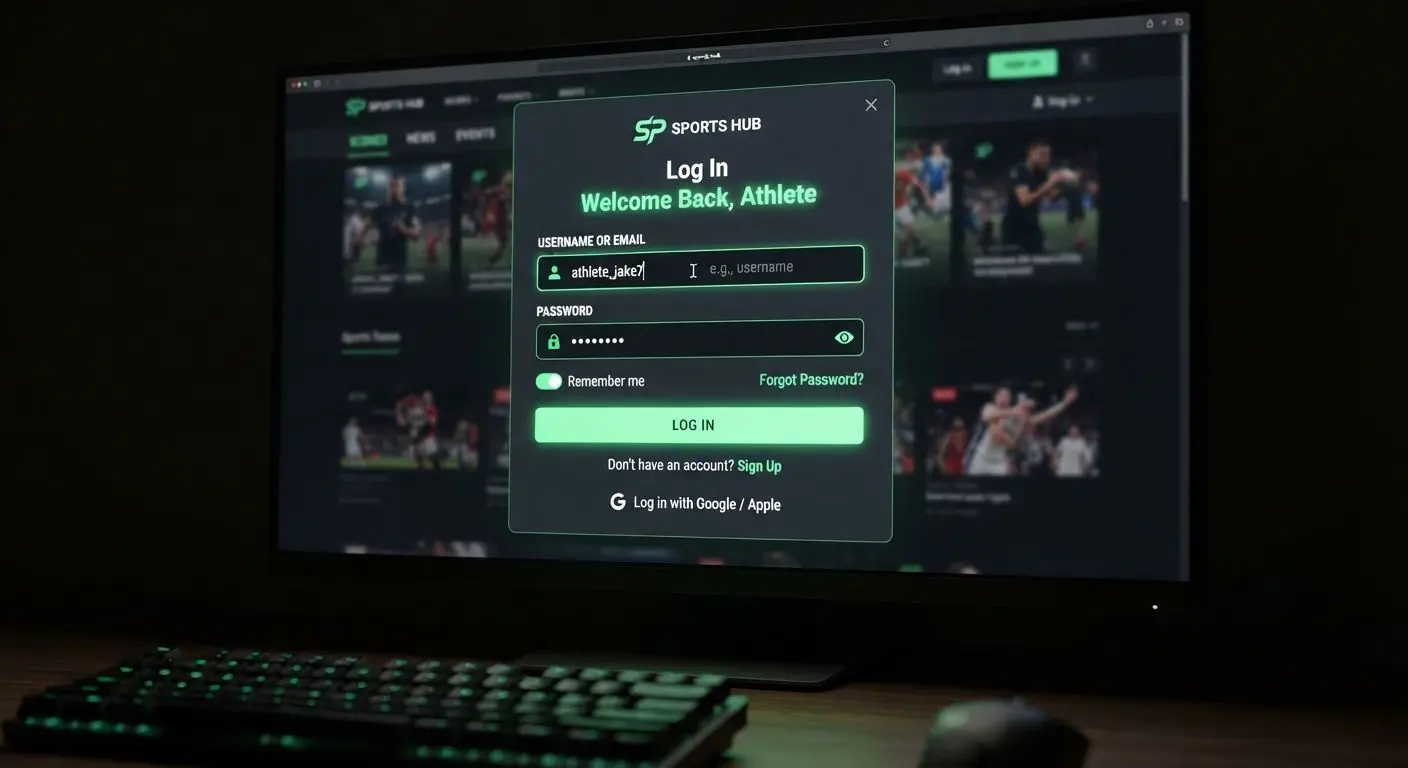 Close-up of login form with username and password fields