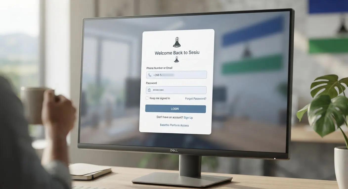 BetX Lesotho login form with phone email and password fields