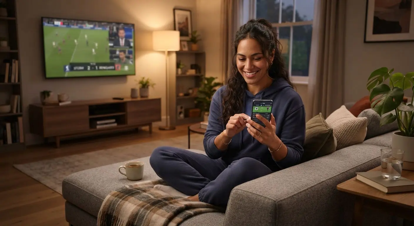Comfortable mobile use on smartphone at home