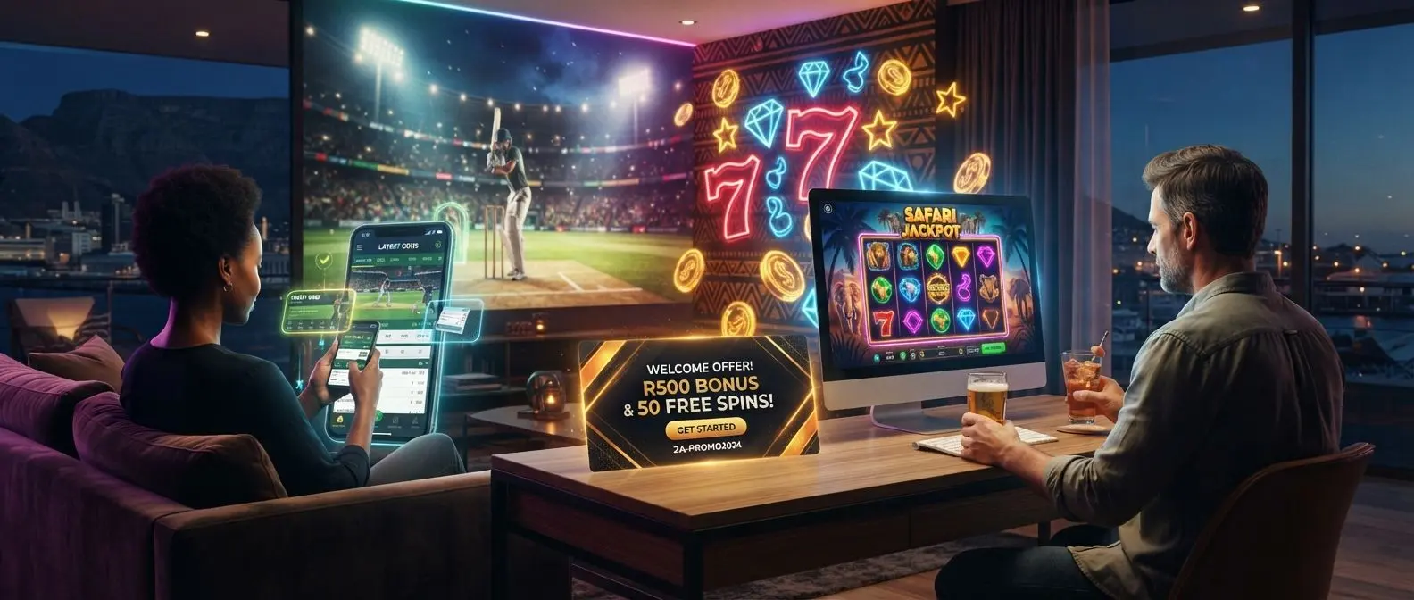 South African sports and casino promo code themed visual