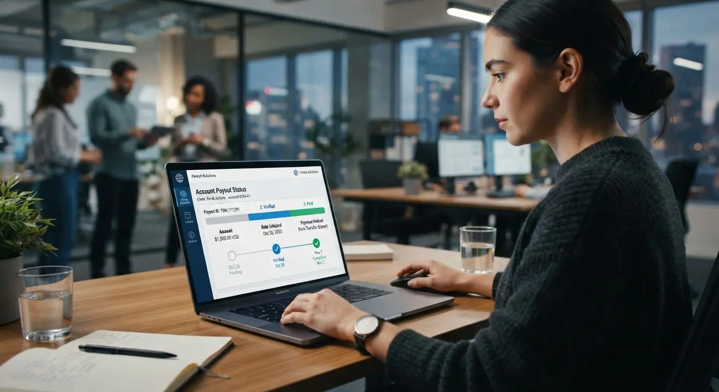 User checking withdrawal status with pending verified paid stages